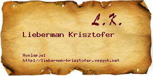 Lieberman Krisztofer névjegykártya